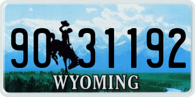 WY license plate 9031192