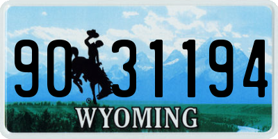 WY license plate 9031194