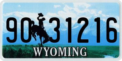 WY license plate 9031216