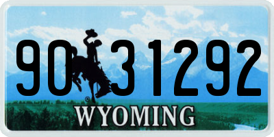 WY license plate 9031292