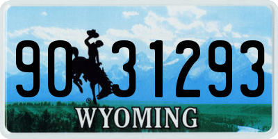 WY license plate 9031293