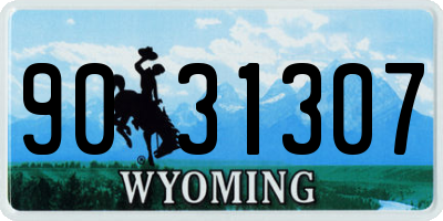 WY license plate 9031307