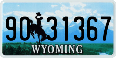WY license plate 9031367