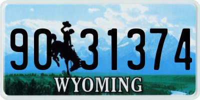 WY license plate 9031374