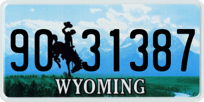 WY license plate 9031387