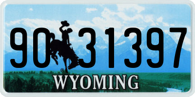 WY license plate 9031397