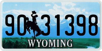 WY license plate 9031398