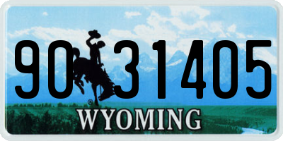 WY license plate 9031405