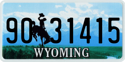 WY license plate 9031415