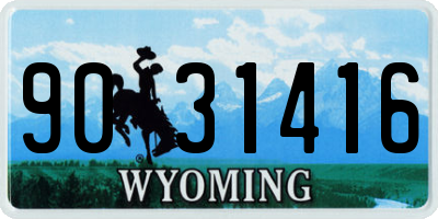 WY license plate 9031416