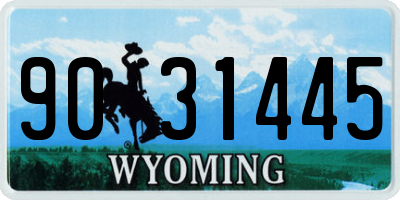 WY license plate 9031445