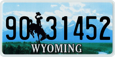 WY license plate 9031452