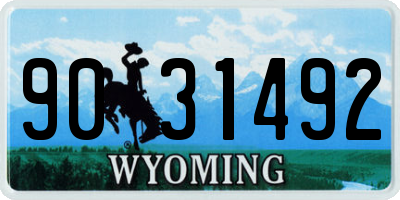 WY license plate 9031492