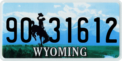 WY license plate 9031612