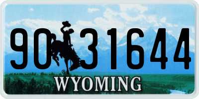 WY license plate 9031644