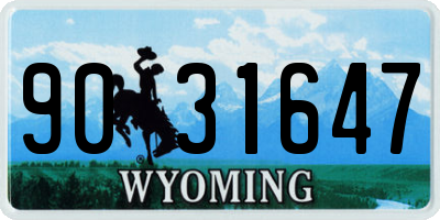 WY license plate 9031647