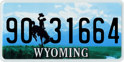 WY license plate 9031664