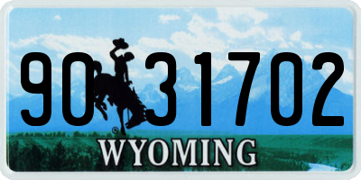 WY license plate 9031702