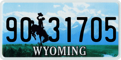 WY license plate 9031705