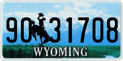 WY license plate 9031708