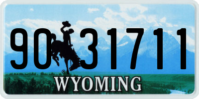 WY license plate 9031711