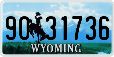 WY license plate 9031736