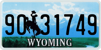 WY license plate 9031749