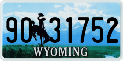 WY license plate 9031752