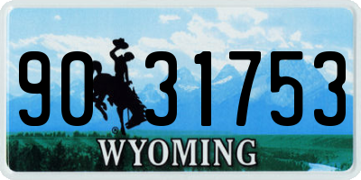 WY license plate 9031753