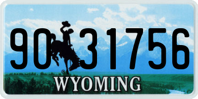 WY license plate 9031756