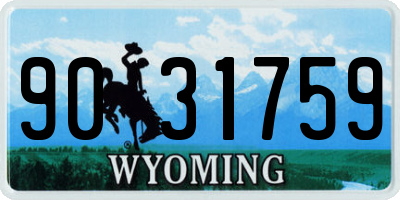 WY license plate 9031759