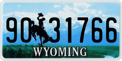 WY license plate 9031766