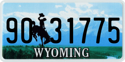 WY license plate 9031775