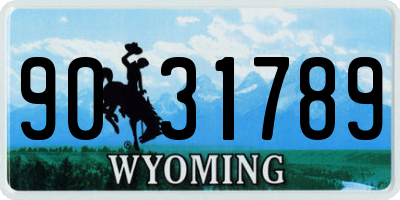 WY license plate 9031789