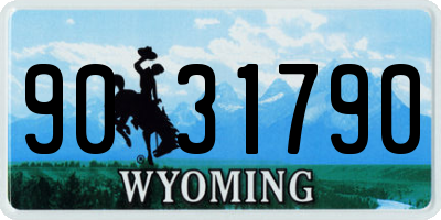 WY license plate 9031790