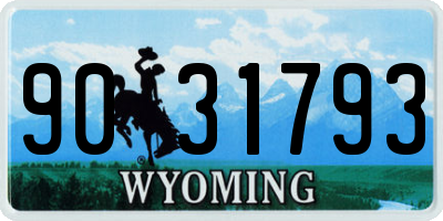 WY license plate 9031793