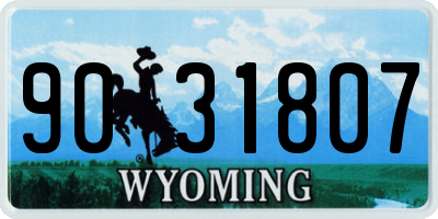 WY license plate 9031807