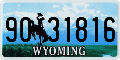 WY license plate 9031816