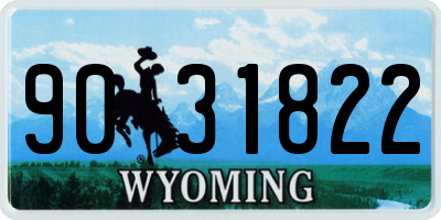 WY license plate 9031822