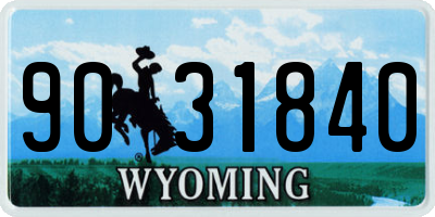 WY license plate 9031840