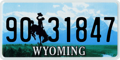 WY license plate 9031847