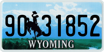 WY license plate 9031852