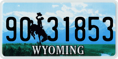 WY license plate 9031853