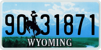 WY license plate 9031871