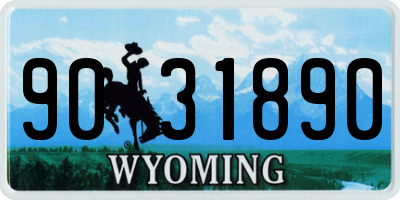 WY license plate 9031890