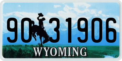 WY license plate 9031906