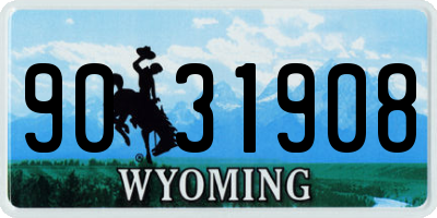 WY license plate 9031908