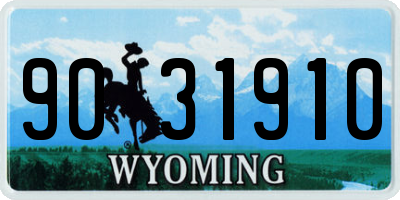 WY license plate 9031910