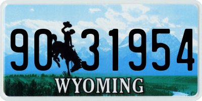 WY license plate 9031954