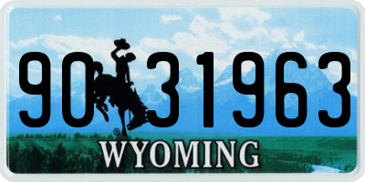 WY license plate 9031963